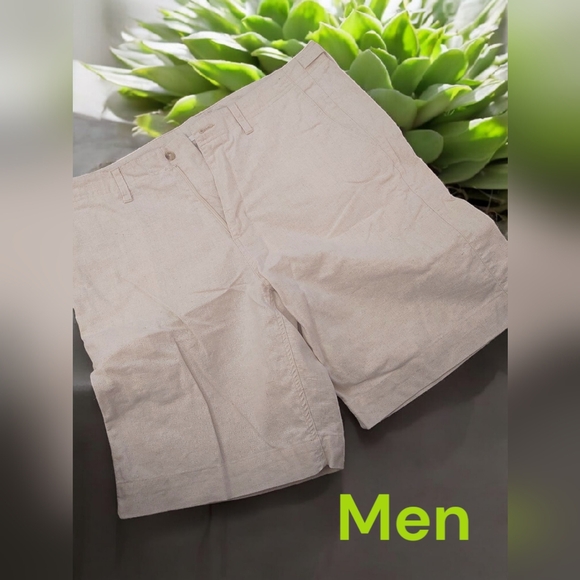 *0396 Geoffery Beene linen shorts Men size 36 - Picture 1 of 2